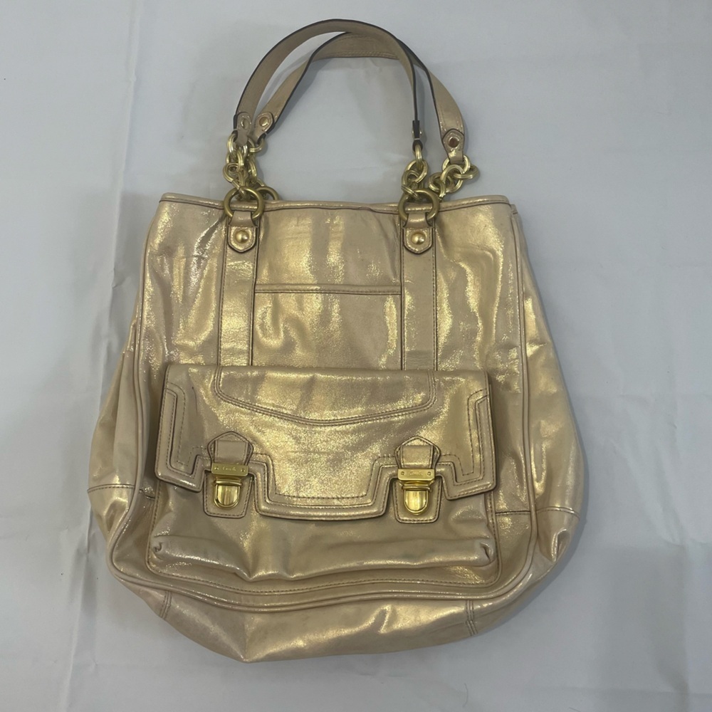 ✨ Coach Poppy Camelia Leather Pushlock Tote – Limited Edition ✨ - Picture 3 of 16